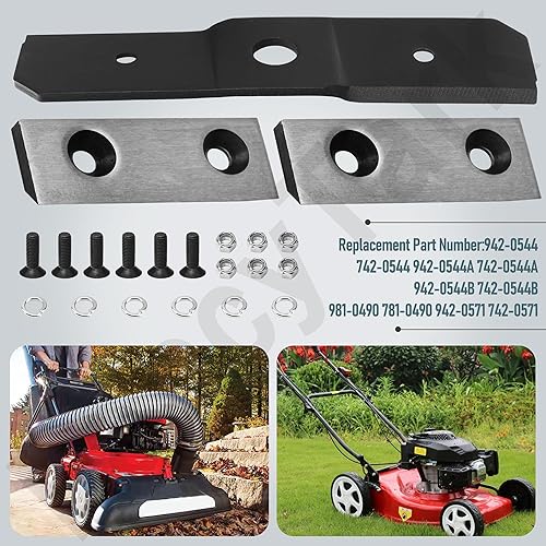 Miniatura 7 de 781-0490 742-0571 981-0490 Kit de cuchillas trituradoras compatible con MTD Troy-Bilt Craftsman 981-0490 781-0490 942-0571 742-0571