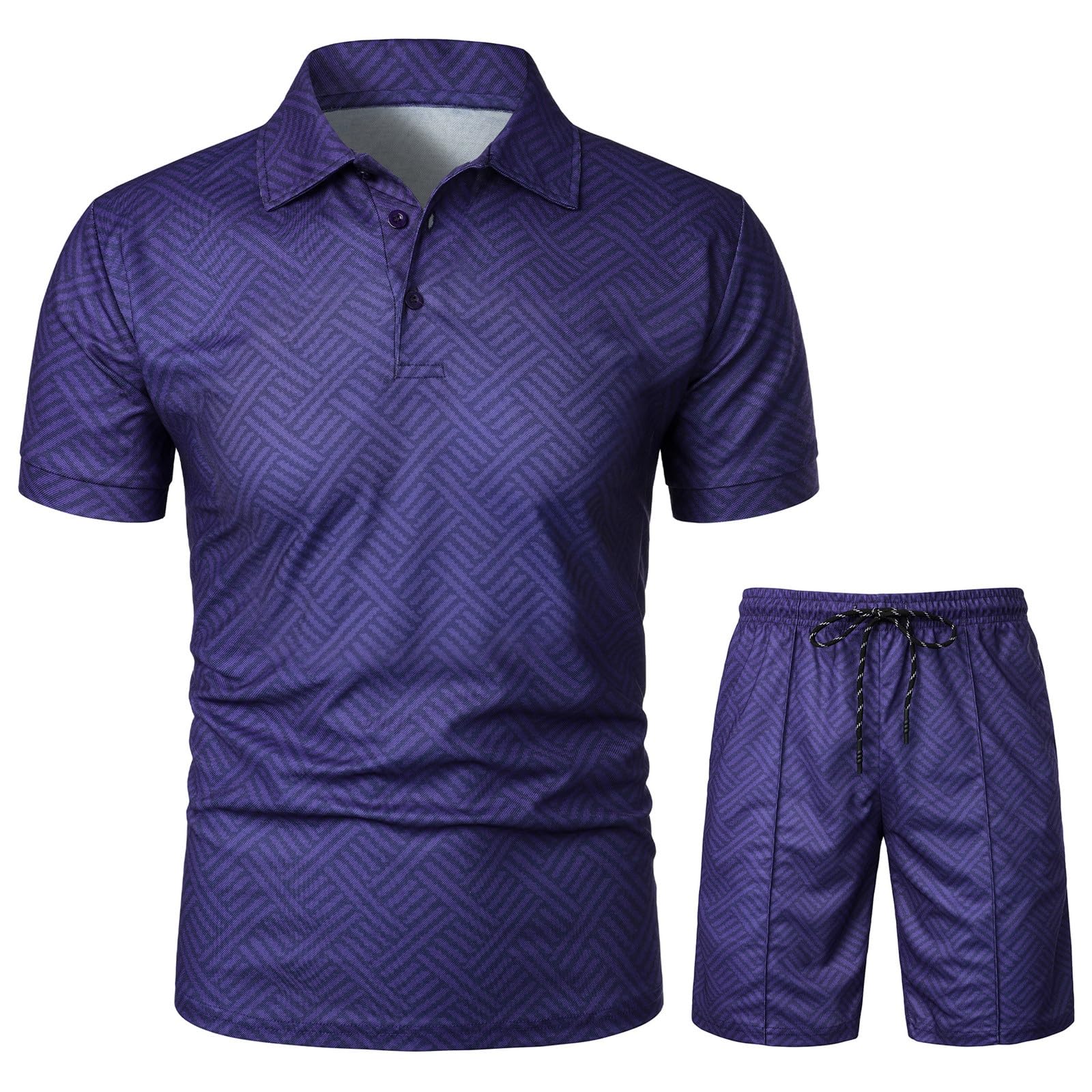 Conjunto de chándal para hombre de verano, traje deportivo de 2 piezas, conjunto deportivo, camiseta de manga corta y pantalones cortos, conjunto de tiempo libre, polo de negocios, camisa con media