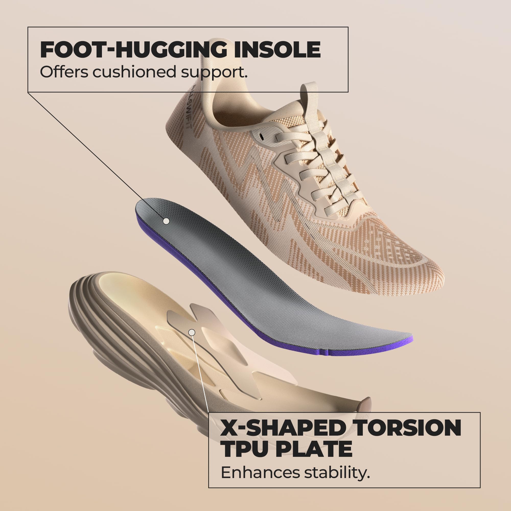 ALLSWIFIT Damskie wsuwane buty do chodzenia bez użycia rąk poduszka bieganie tenis Swift pluszowe antypoślizgowe wygodne trening siłownia sportowe modne trampki