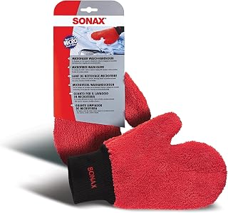 SONAX 428200 Microfiber Wash Gloves, Red