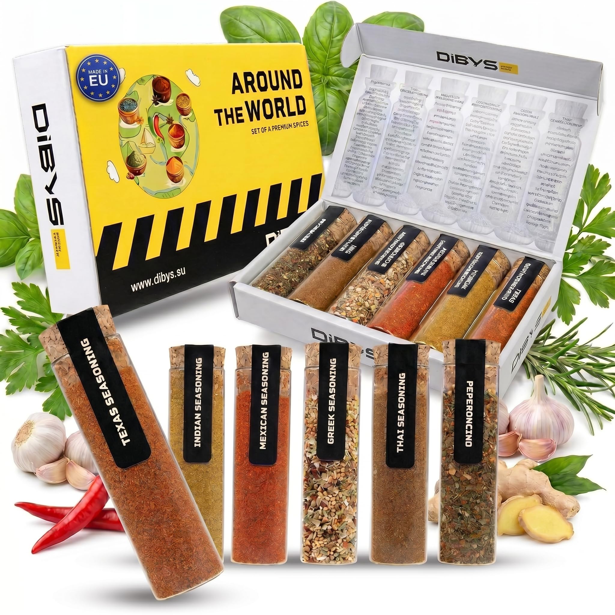 DIBYS Set de Especias Gourmet del Mundo, 6 Mezclas para Regalo