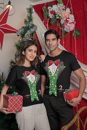 shop4ever Tuxedo Christmas Costume Tree Vest T-Shirt Holiday Xmas Shirts