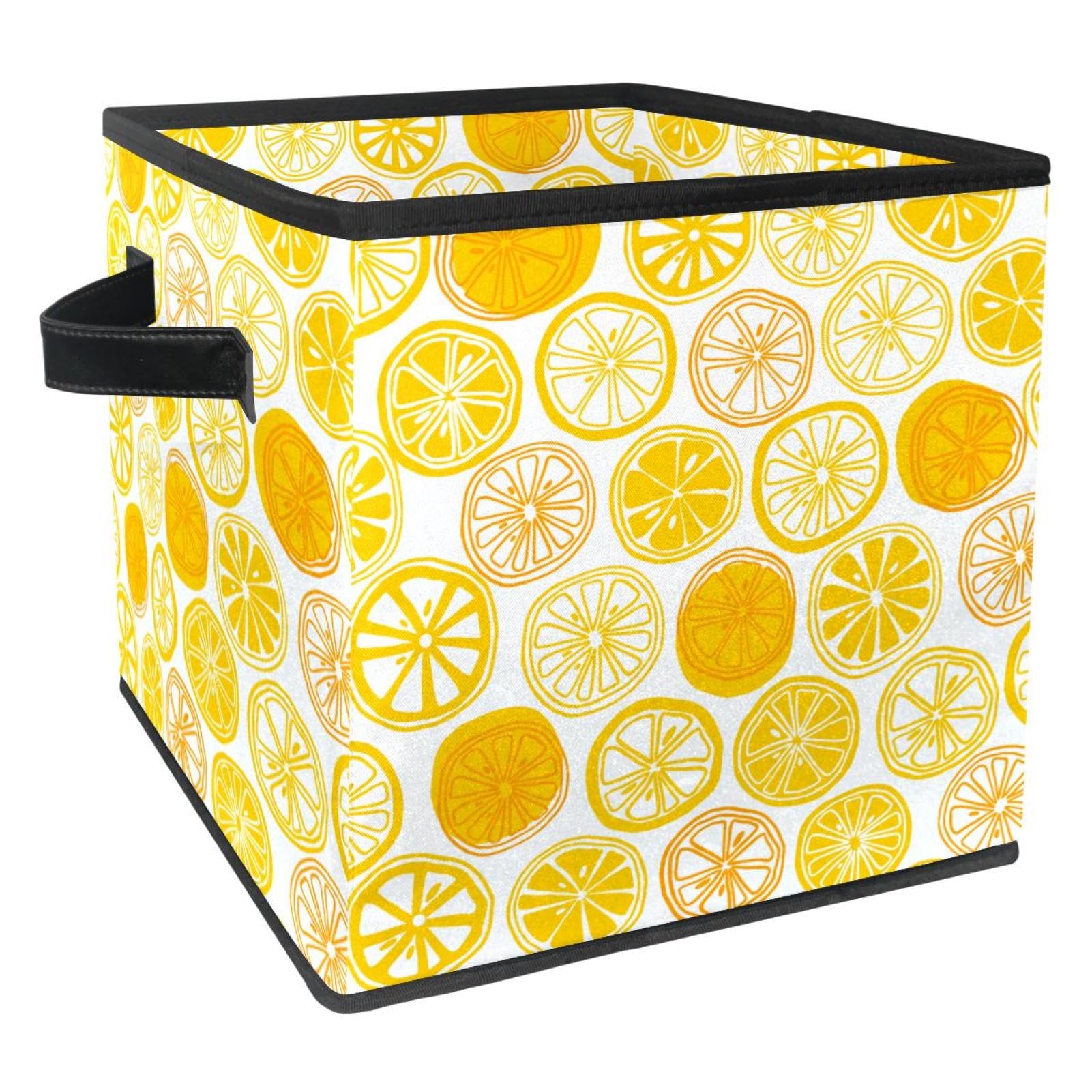 Organiseur en tissu pour chambre à coucher motif citron boîte de rangement placard