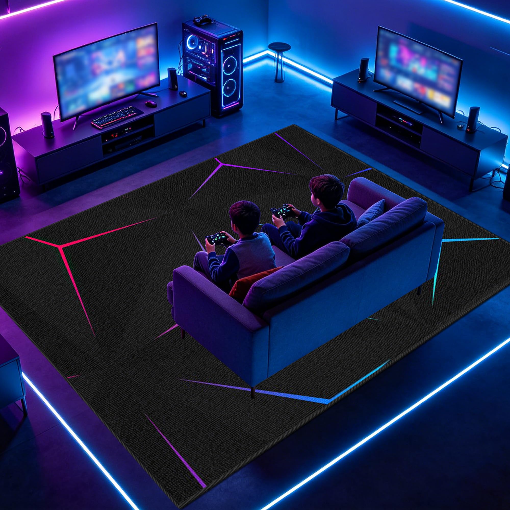 ZAJENKUB Gaming Rug for Boys Room Large Gaming Area Rug, Large Rugs Living Room Washable Floor Protector Non-slip Floor Mat for bedroom living room esports room 40x60cm/15.75x23.62inch