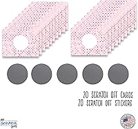 Vista 3 de My Scratch Offs - Paquete de 20 Mini Tarjetas Rasca y Gana DIY de Corazón Rosa para San Valentín con Calcomanías, 3x4 Pulgadas, Notas de Amor