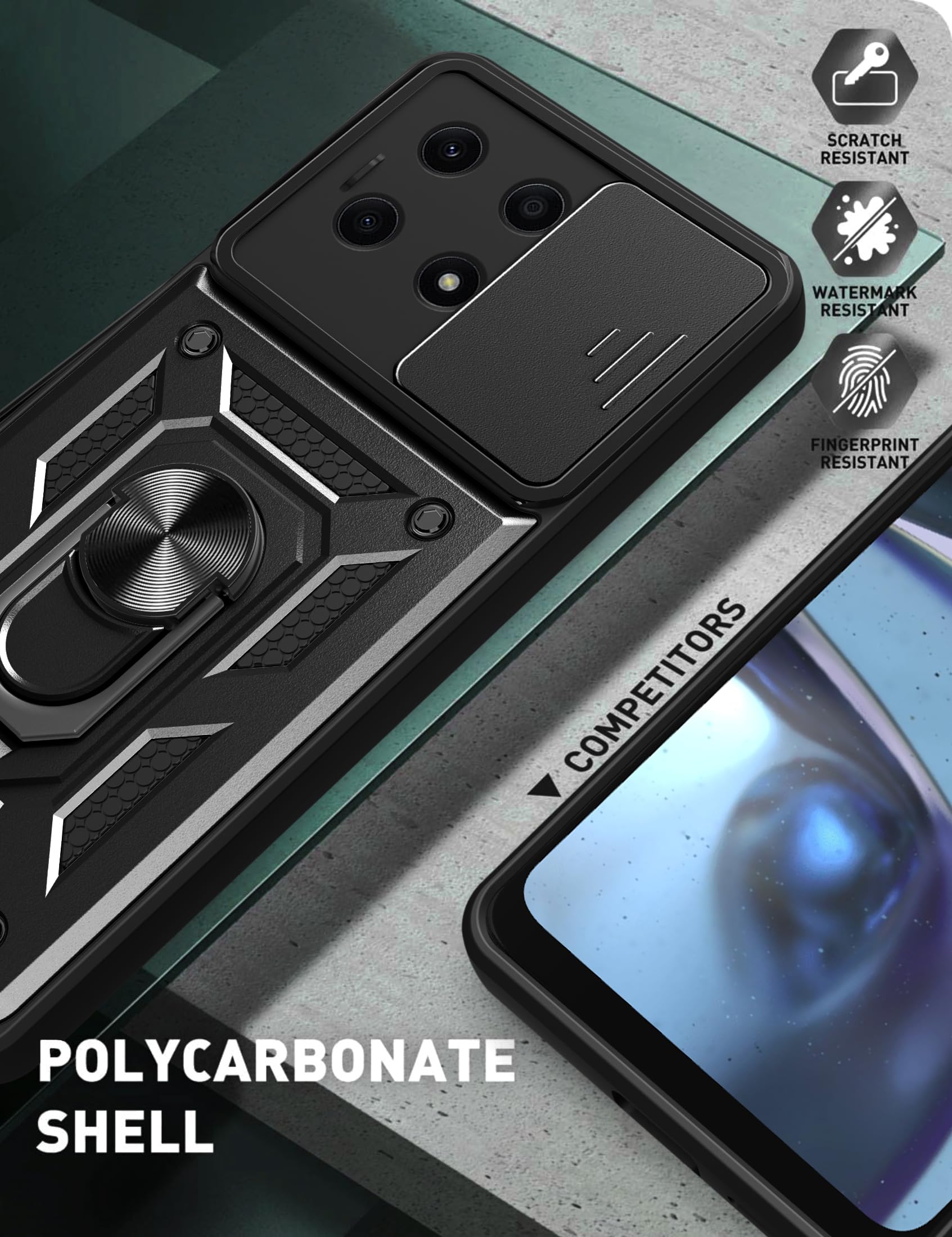 CRAVEN Cover Per Huawei Honor X8a: Custodia Protettiva Ultra Sottile Con Supporto Pieghevole, Doppio Strato PC+TPU, Rosso