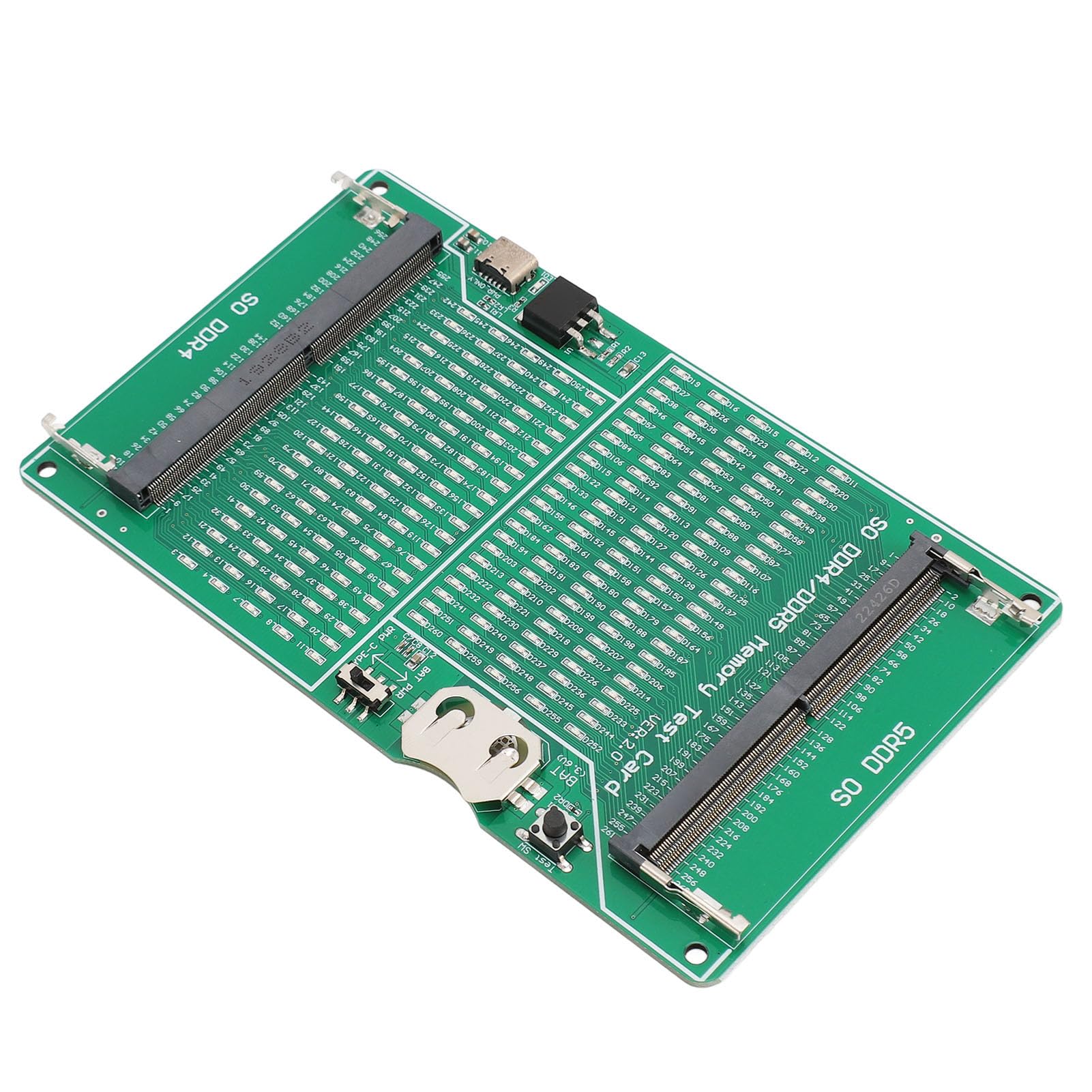 Testeur de Mémoire DDR4 DDR5 2 en 1 Carte de Test de L'emplacement à Mémoire de Mémoire Multifonctionnelle avec Indicateur LED pour Ordinateur Portable
