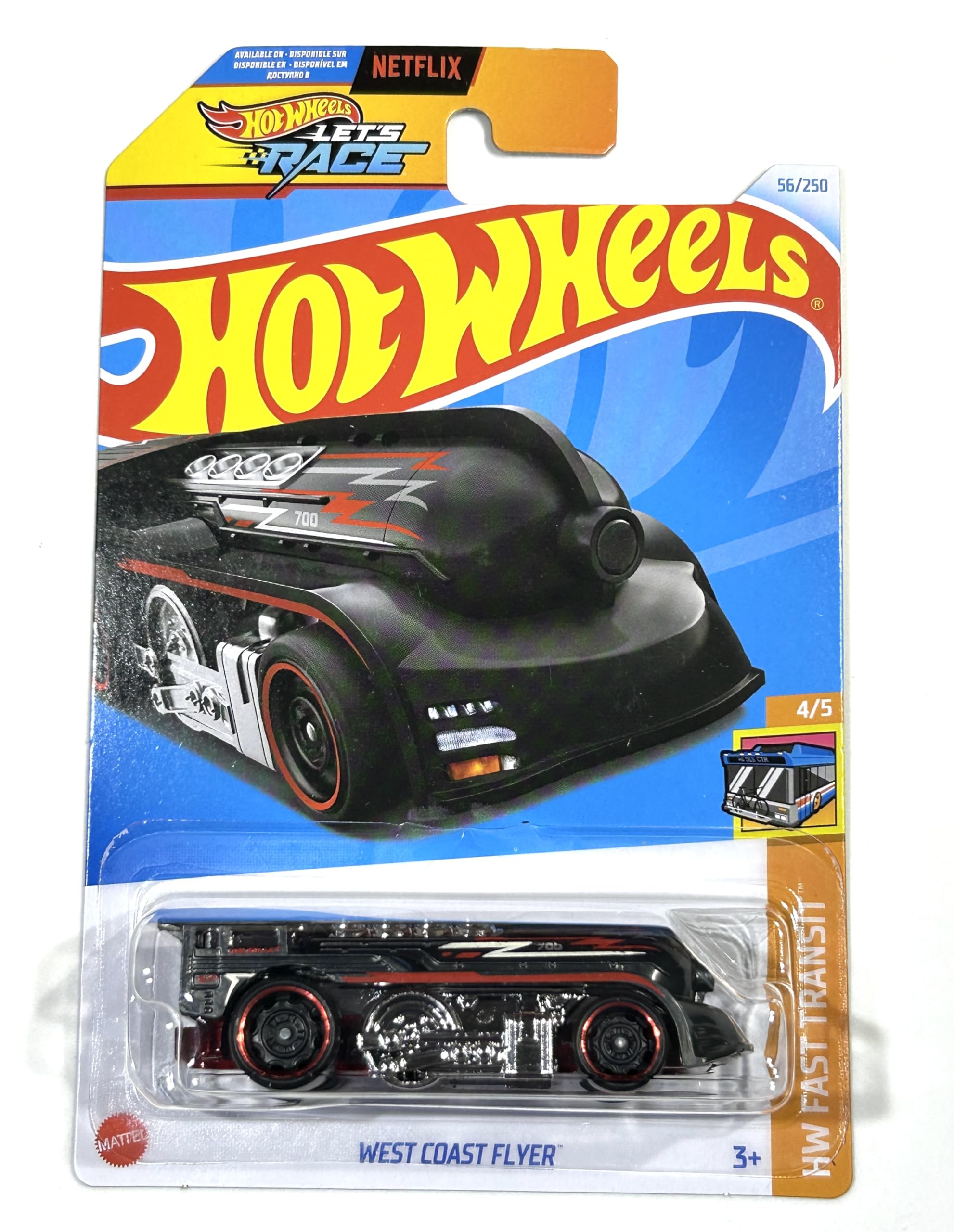 Hot Wheels 2024 - West Coast Flyer - Black and Silver - HW Fast