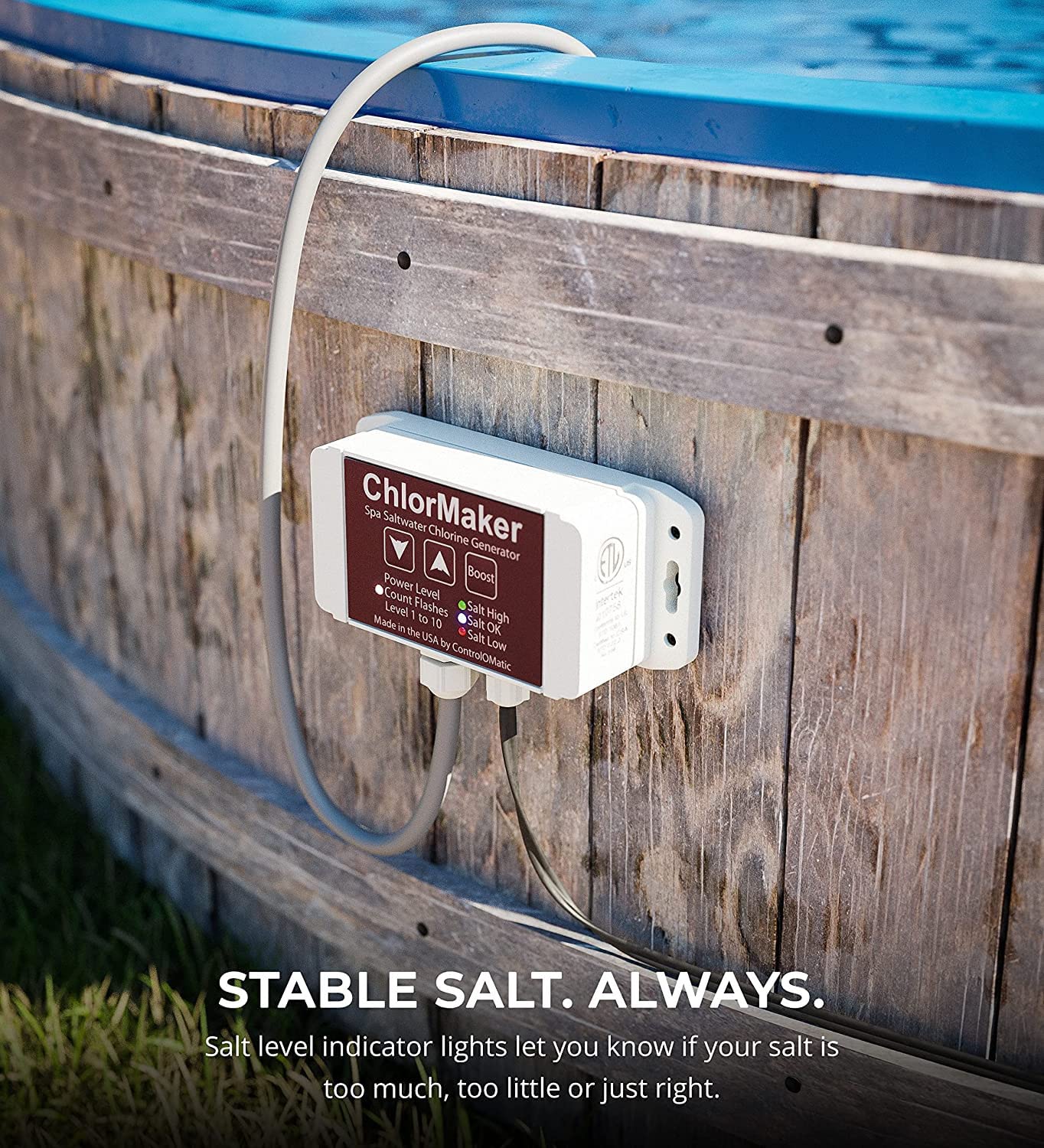 ControlOMatic ChlorMaker Saltwater Chlorine Generation System for Pools