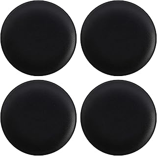 Maxwell & Williams Caviar - Assiettes à Dessert en Porcelaine Noire, 20 cm (4 Pièces)