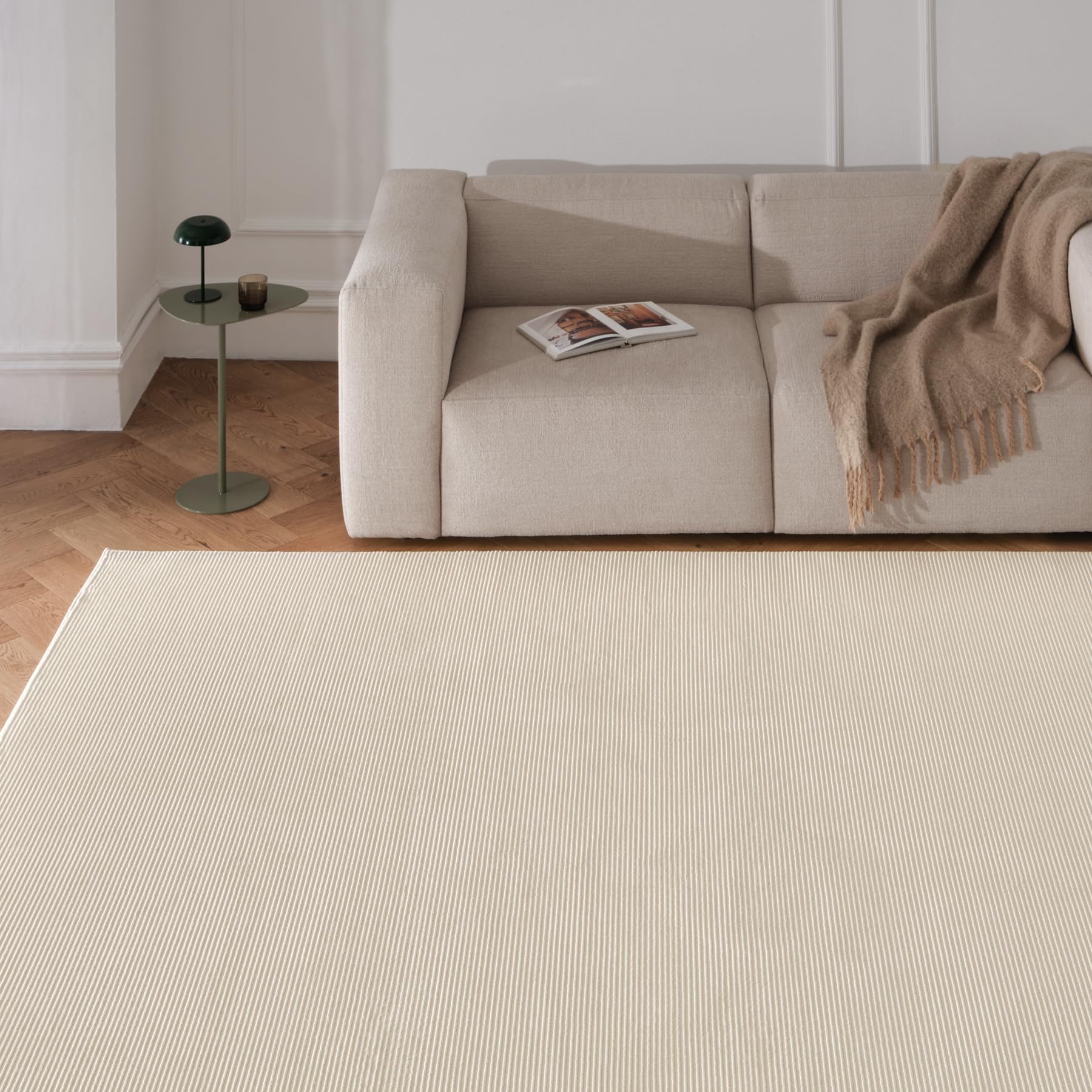 今後値上げ予定★rathore LINEN-PILE floor RUG リネン Revival Rugs Stripe 7'x9' Area Rugs for Living Room Bedroom Dining