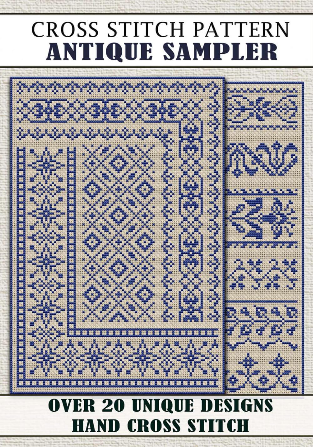 20+ Monochrome Cross Stitch Patterns: A Collection of Vintage Borders and Traditional Floral Motifs
