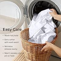 Vista 6 de California Design Den - Juego de sábanas suaves como la seda, 3 piezas de 800 hilos, 100 % algodón, con sábana bajera duradera de esquinas Blanco