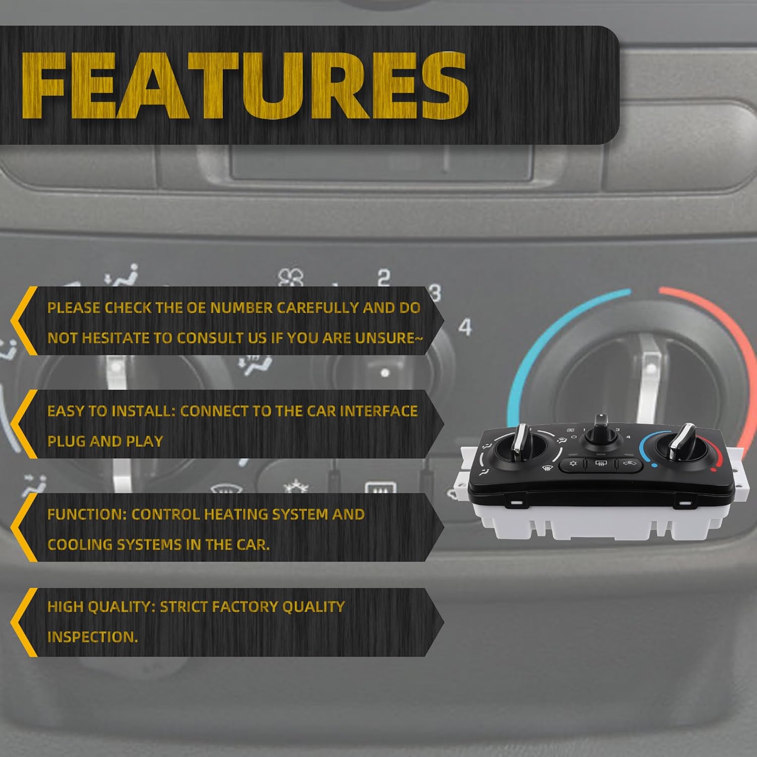 Dasbecan 599-141 A/C Climate Control Module Temperature Control Panel Compatible with Chevrolet Cobalt 2005 -2009 Pontiac G5 2007-2009 Replaces# 599141