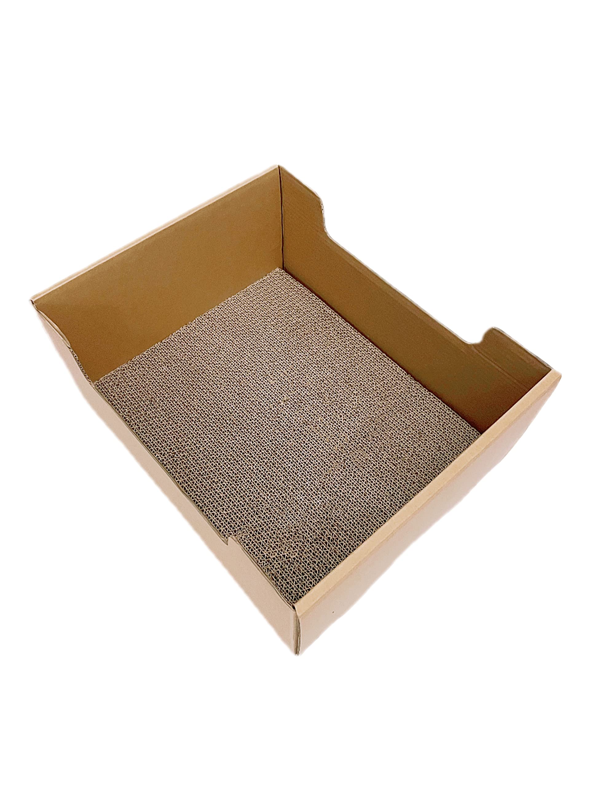SVY Cozy Cat Box with Scratcher Pad, Made of Corrugated Cardboard, Ideal for Cats & Kittens & Small Dogs & Small Animals
