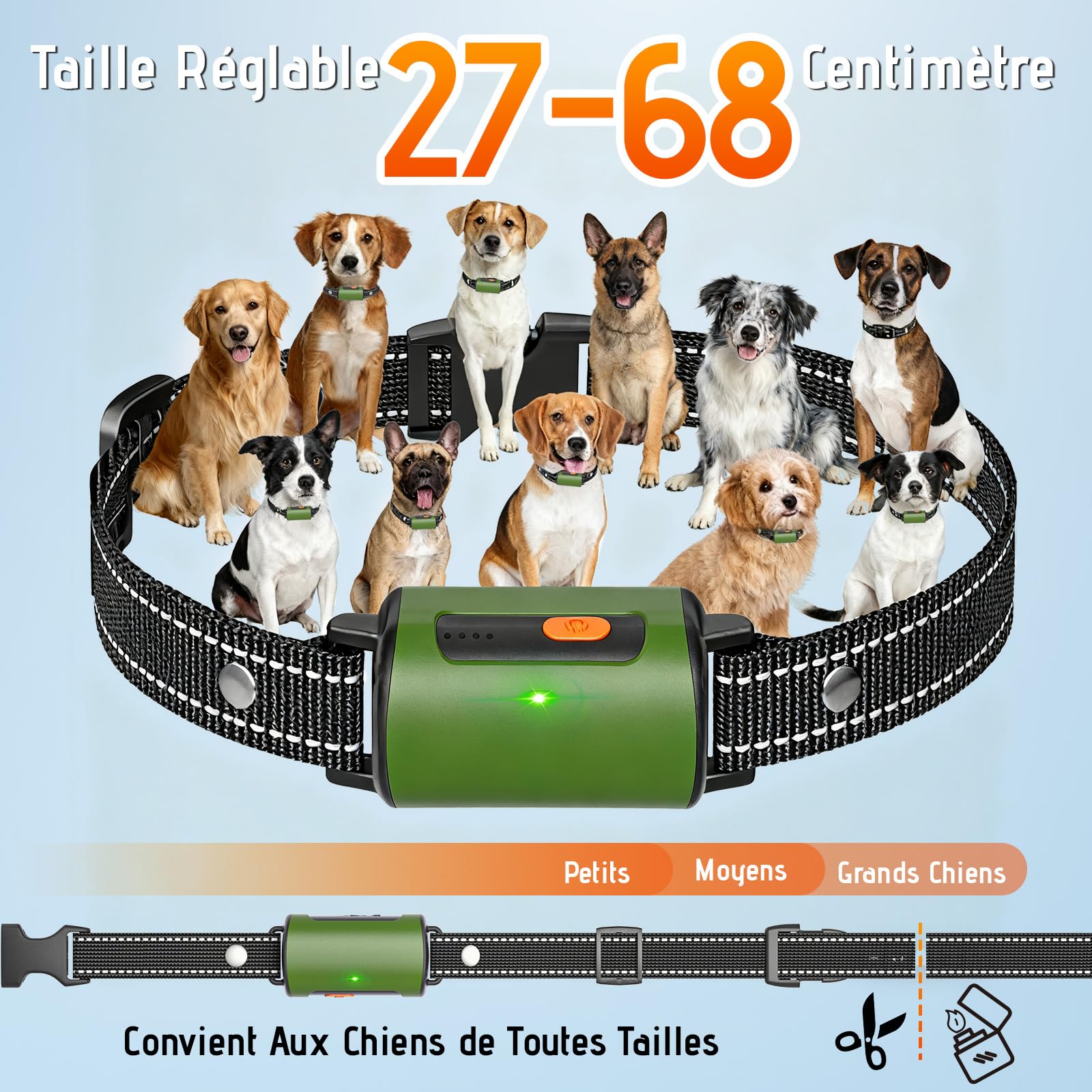 Collar de Adiestramiento para Perros, Collars Antiladridos Conforme Nueva Ley Española de Bienestar Animal Control Manual 3200 Ft, Agua IPX7, Sonido/Vibración/Sonido+Vibración
