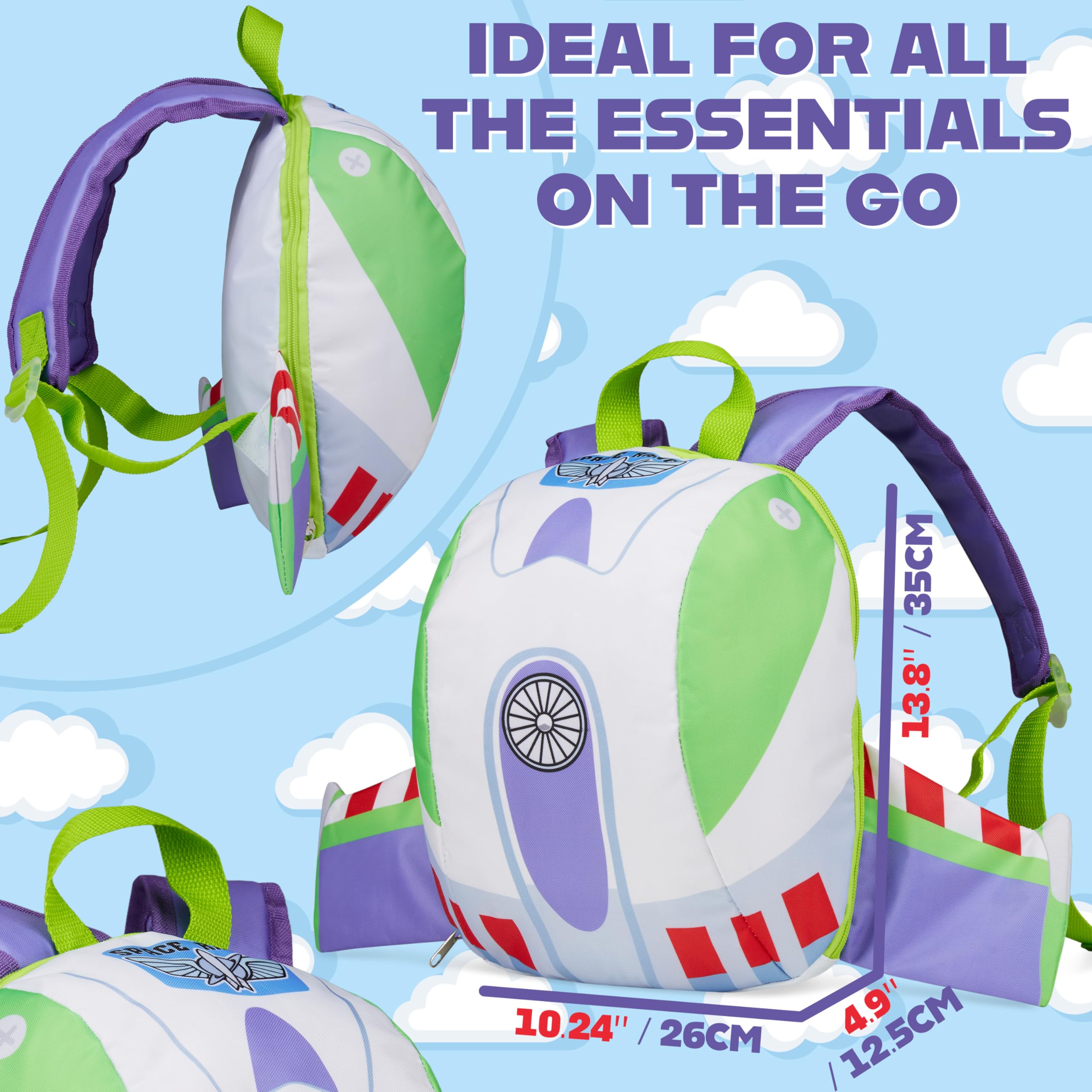 Disney Toy Story Zainetto Bambino Buzz Lightyear 3D Ali Zaino Scuola Asilo Viaggio Gite Giorno Idee Regalo Bambini