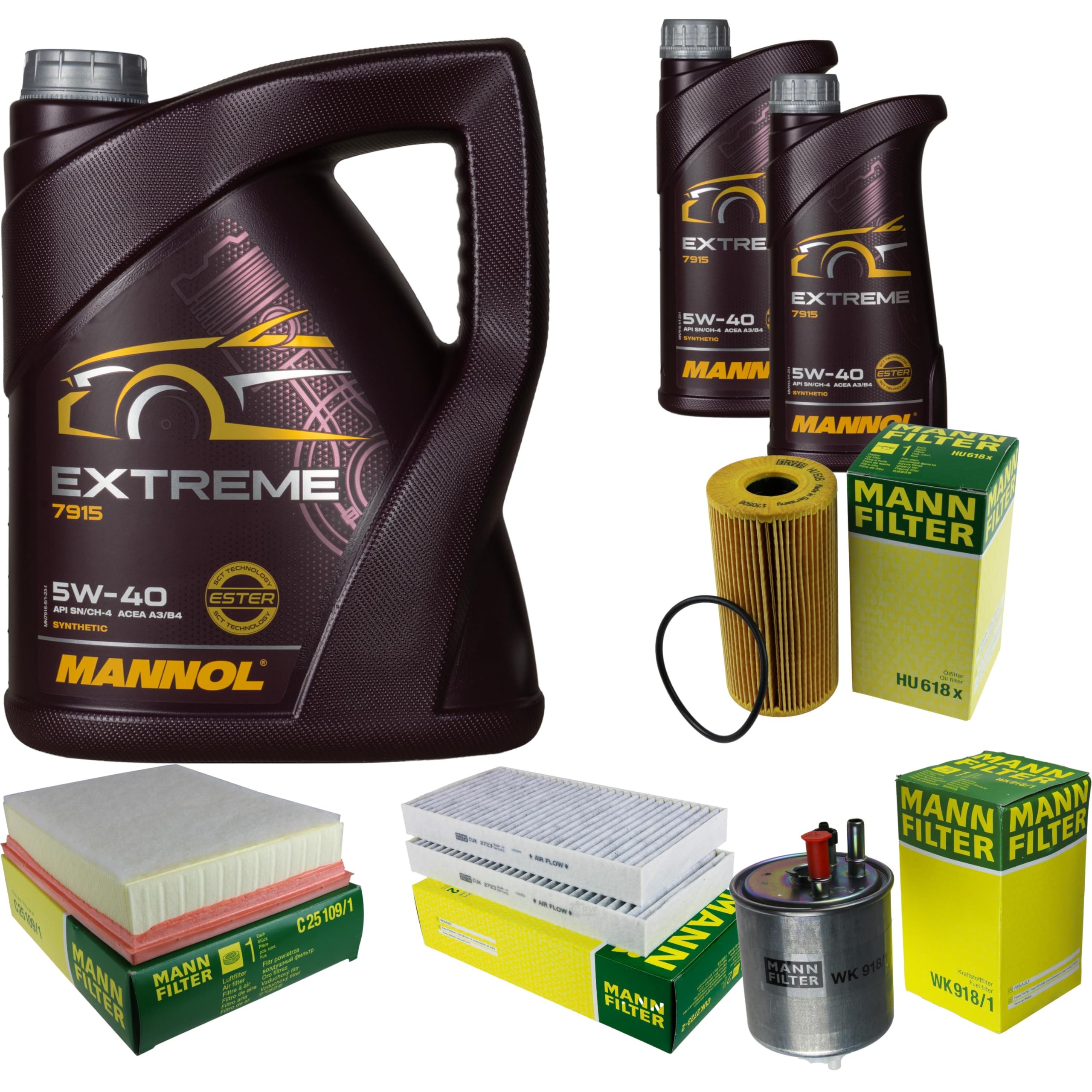 Set di filtri, 7 litri, olio motore Extreme 5W-40 API SN/CF, filtro dell'aria abitacolo filtro olio filtro carburante