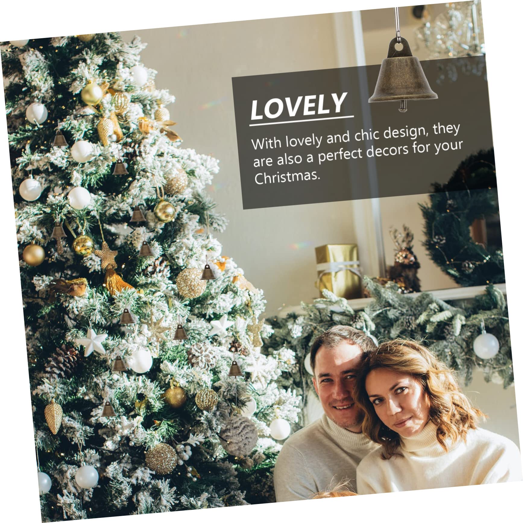 75 Pezzi Campana Di Corno Di Bronzo Campane Appese Di Natale Campane Rustiche Per L'Artigianato Ornamenti Di Di Natale Piccole Di Bronzo Appese Ciondolo Appeso