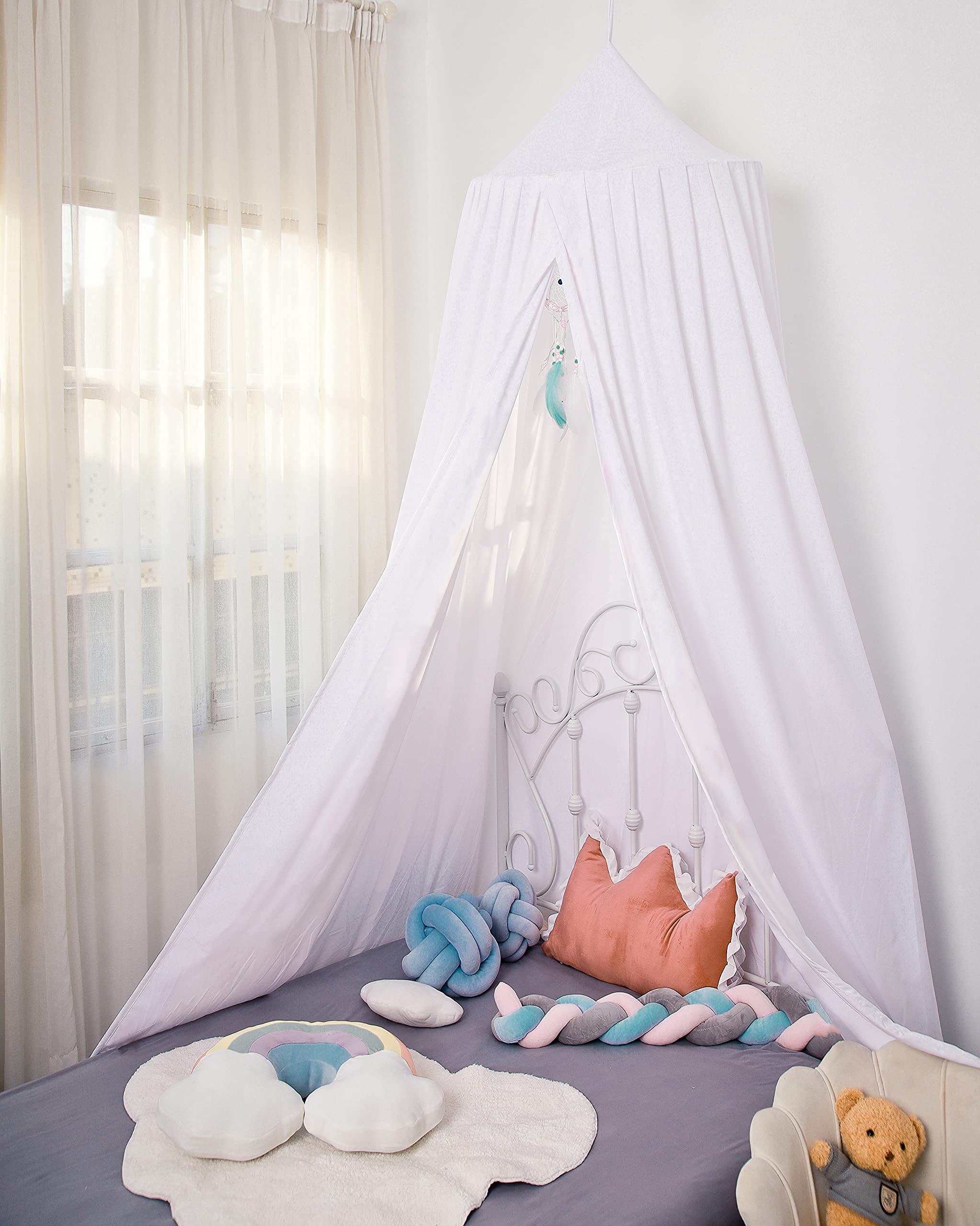 Upgrade Version of Canopy for Kids Bed, Extra Large Canopy for Girls Room Decoration Princess Castle Play Tent Hanging House, Dreamy Canopy for Children Room Reading Nook Canopies in Home