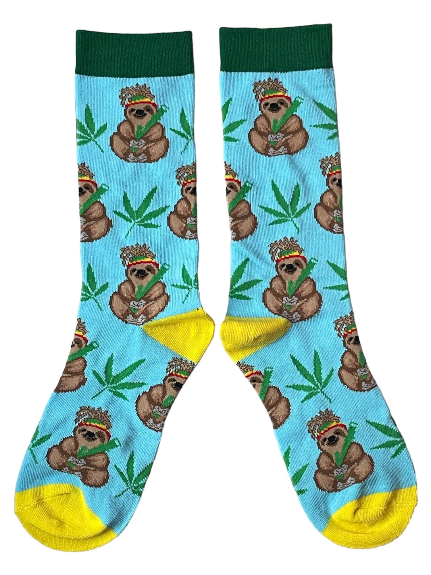 Sock Shack Men's Blue Rasta Sloth Jamaican Sloth One Pair Multicoloured Socks 6-10 Uk / 39-44 Eur / 7-11 Us