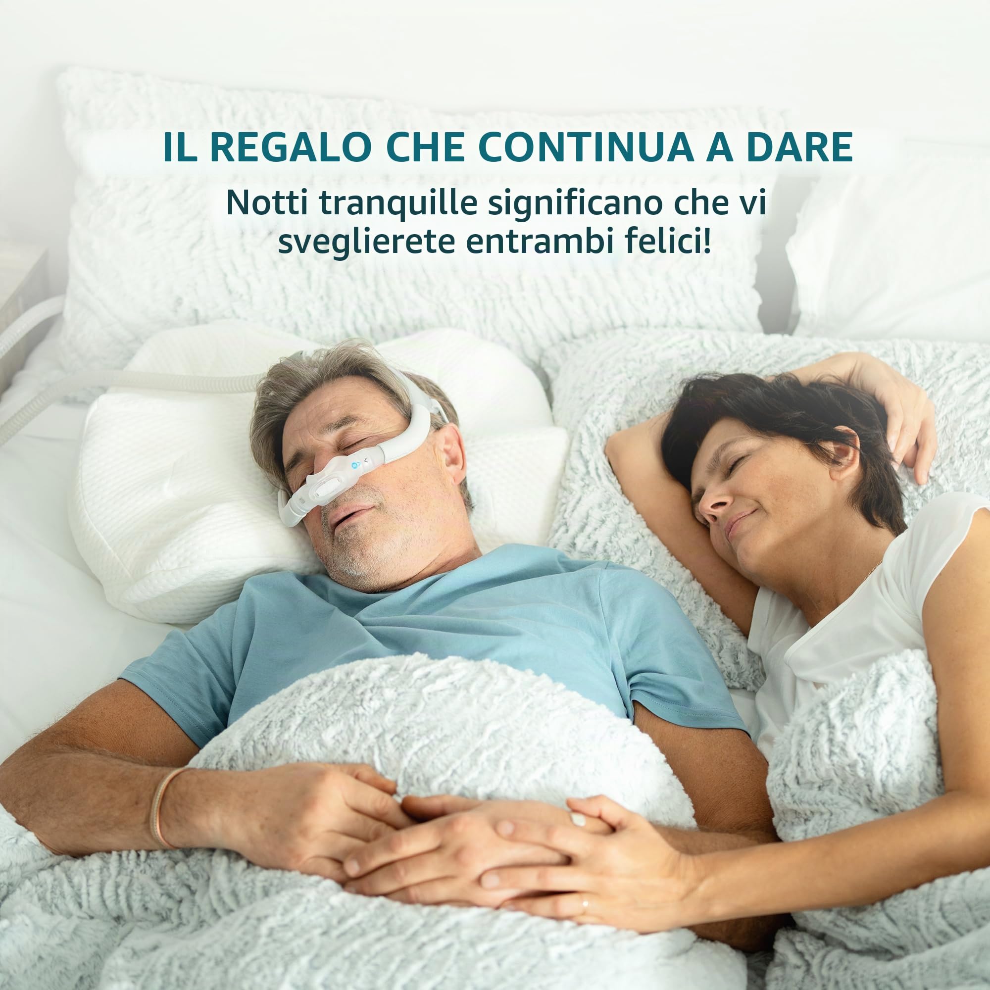 Lunderg CPAP Cuscino per chi dorme laterali, include 2 federe, cuscino in memory foam regolabile per dormire su fianco, schiena e stomaco, riduce le perdite d'aria e la pressione della maschera