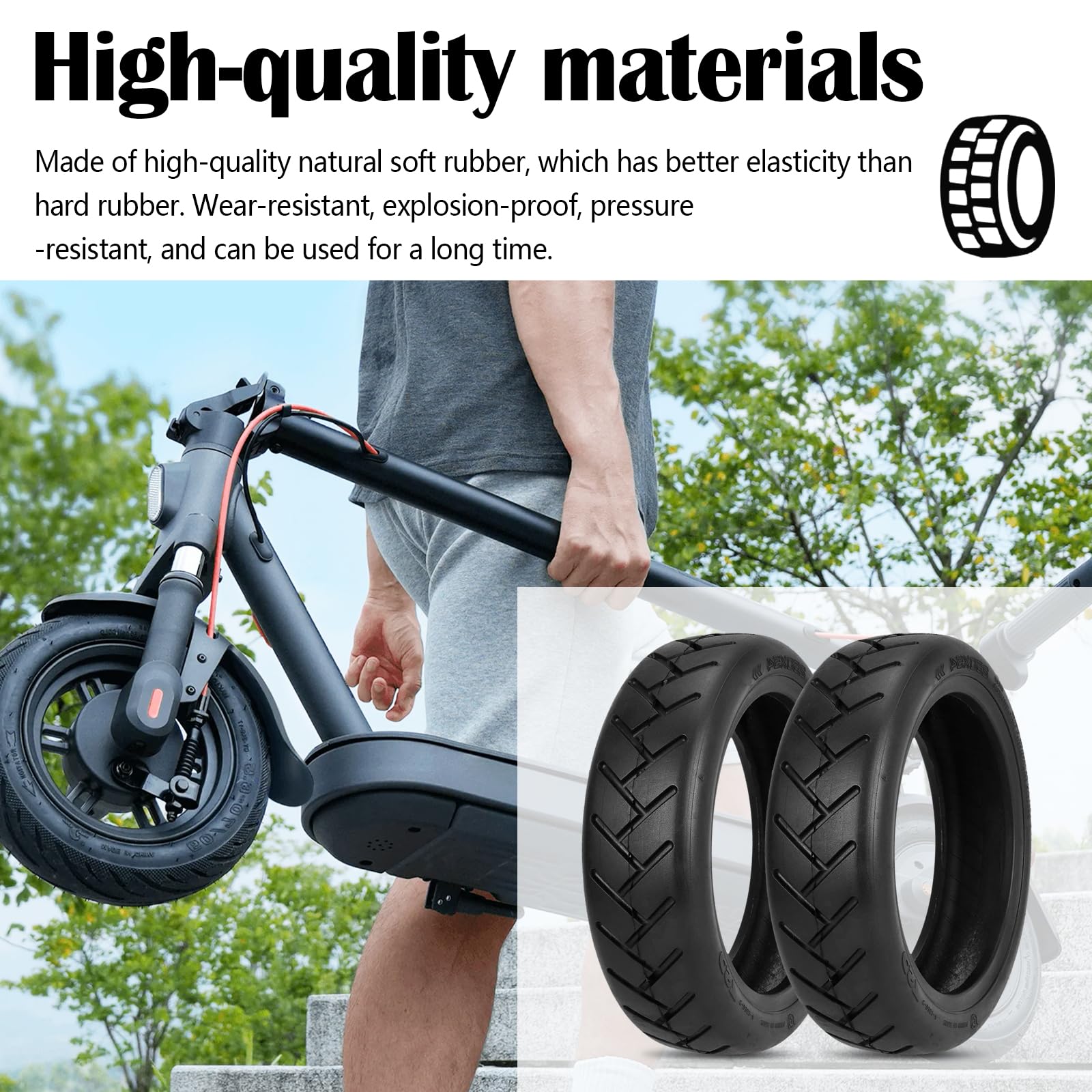 2 Pezzi 250 * 54 Pneumatico Tubeless da 10 Pollici per Xiaomi 4Pro/4Lite Monopattino Elettrico, Pneumatici Tubeless Ispessiti Antideflagranti Ruote di Ricambio per Mi4 Pro Scooter Elettrico