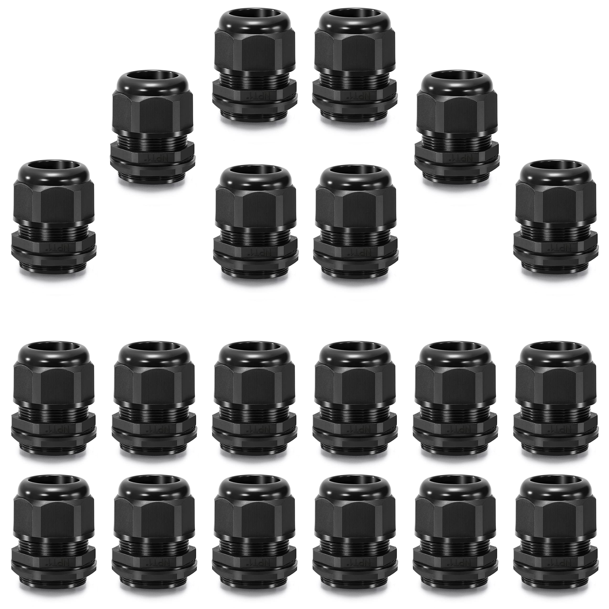 QILIPSU 12pcs 1/2" NPT Cable Gland Waterproof IP68 Nylon Cable Pass Through Cord Grip Connector Strain Relief Wire Grommet — Amazon image 10