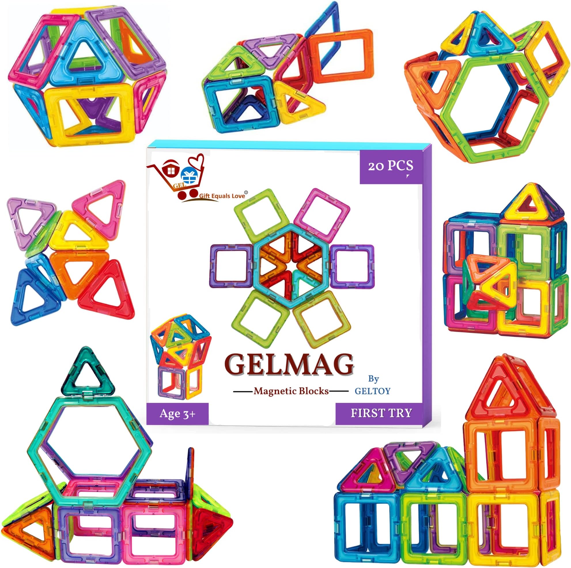 Buy Magnetic Building Blocks. 3D Premium Magnets Diy Educational Kit ...