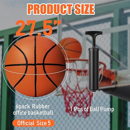 Miniatura 10 de Wettarn 6 unidades de pelotas de baloncesto a granel cristianas de donación benéfica tamaño 5 pelotas de baloncesto para niños de 27.5 pulgadas con