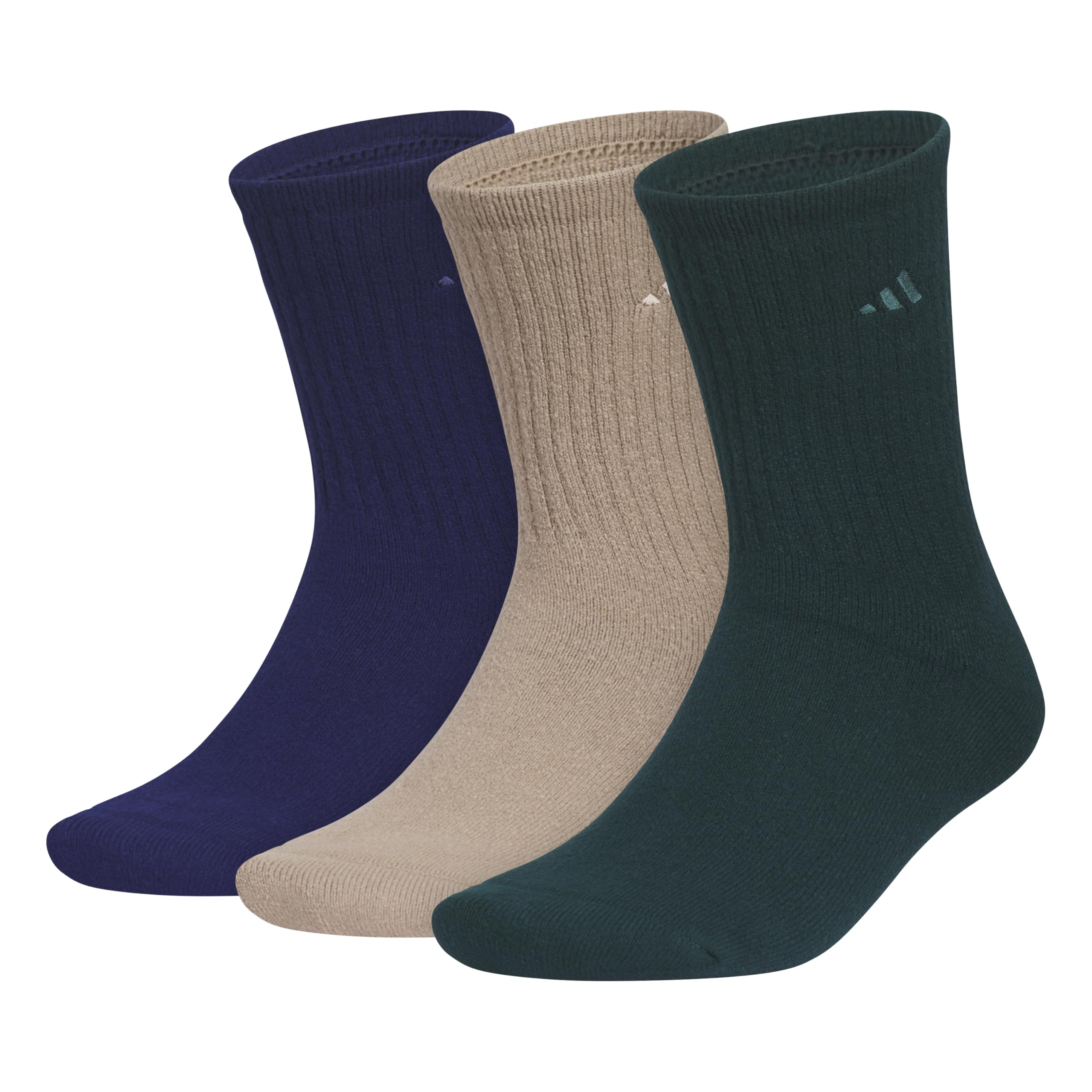 adidas Calcetines acolchados cómodos para hombre, paquete de 3 unidades, azul oscuro/marrón calcáreo/hiedra verde aurora, talla L (paquete de 3)