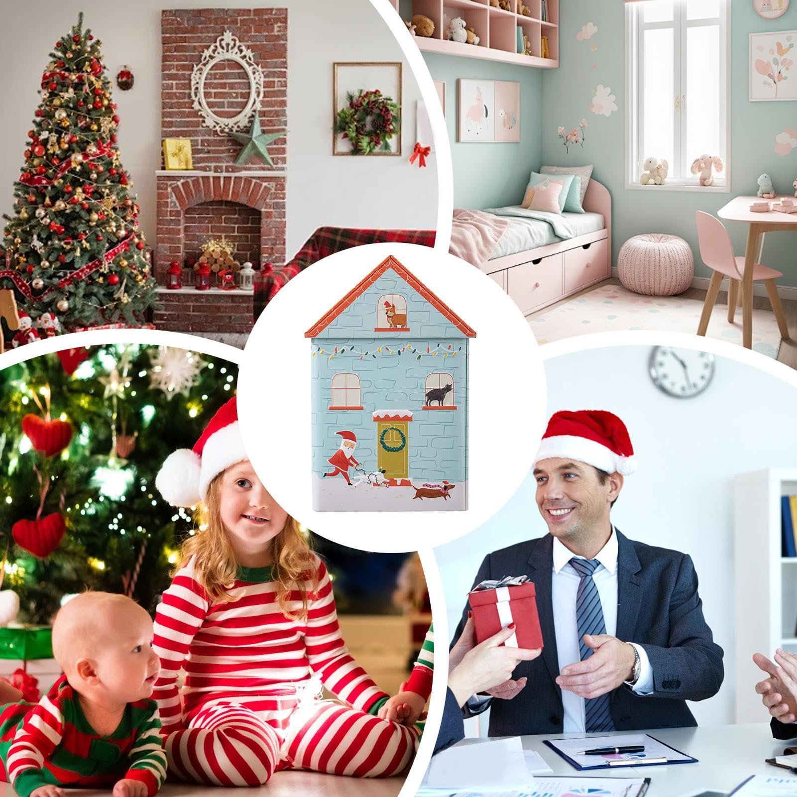 Generisch Weihnachtsplätzchendosen, Aufbewahrung von Weihnachtsplätzchen | Hausförmiger Süßigkeitenbehälter zur Aufbewahrung von Weihnachtsplätzchen