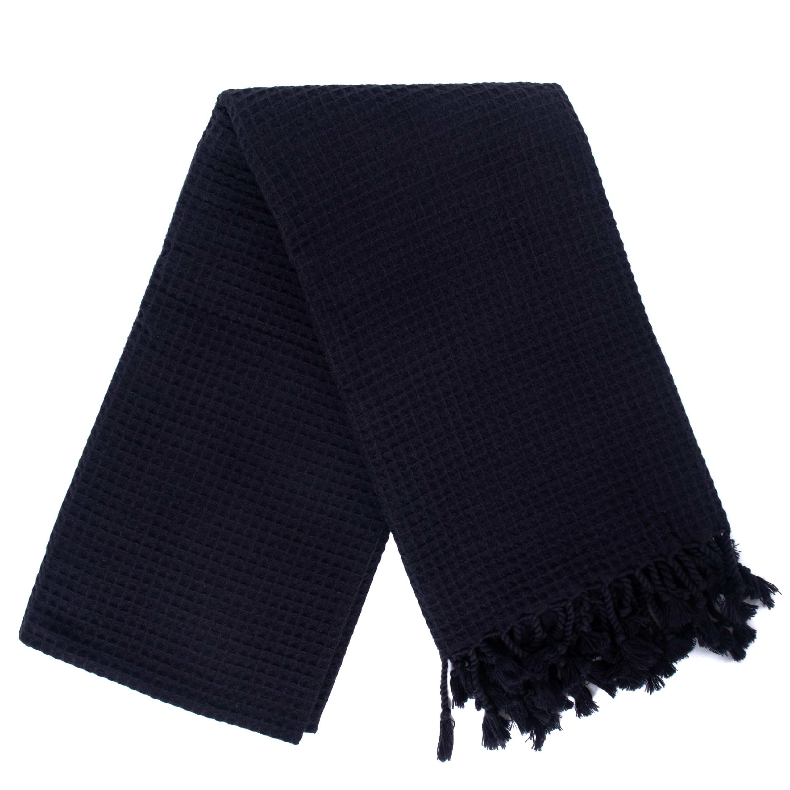 Püskül Www.puskul.com.tr Black Püskül Waffle Towels For Pool, Beach, Spa, Sauna, Gym - Original 100% Turkish Cotton Peshtemal Hammam Towels (, 1)