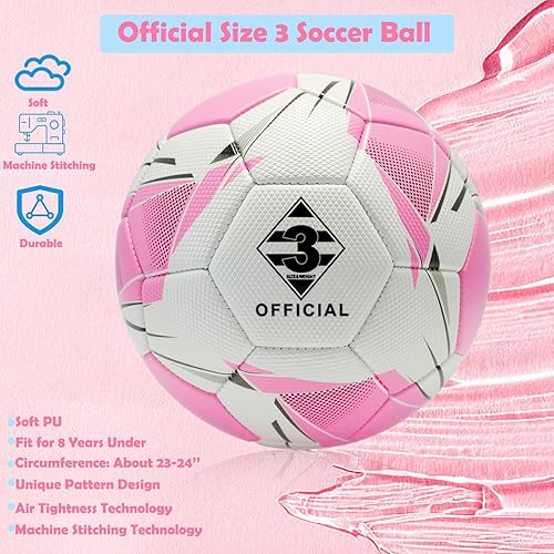 Miniatura 6 de Soccer Ball Size 345 with Pump & Needle, Sofu PU Soccer Ball Kit for Indoor Outdoor Practicing Training Playing Game Gift Teen Play