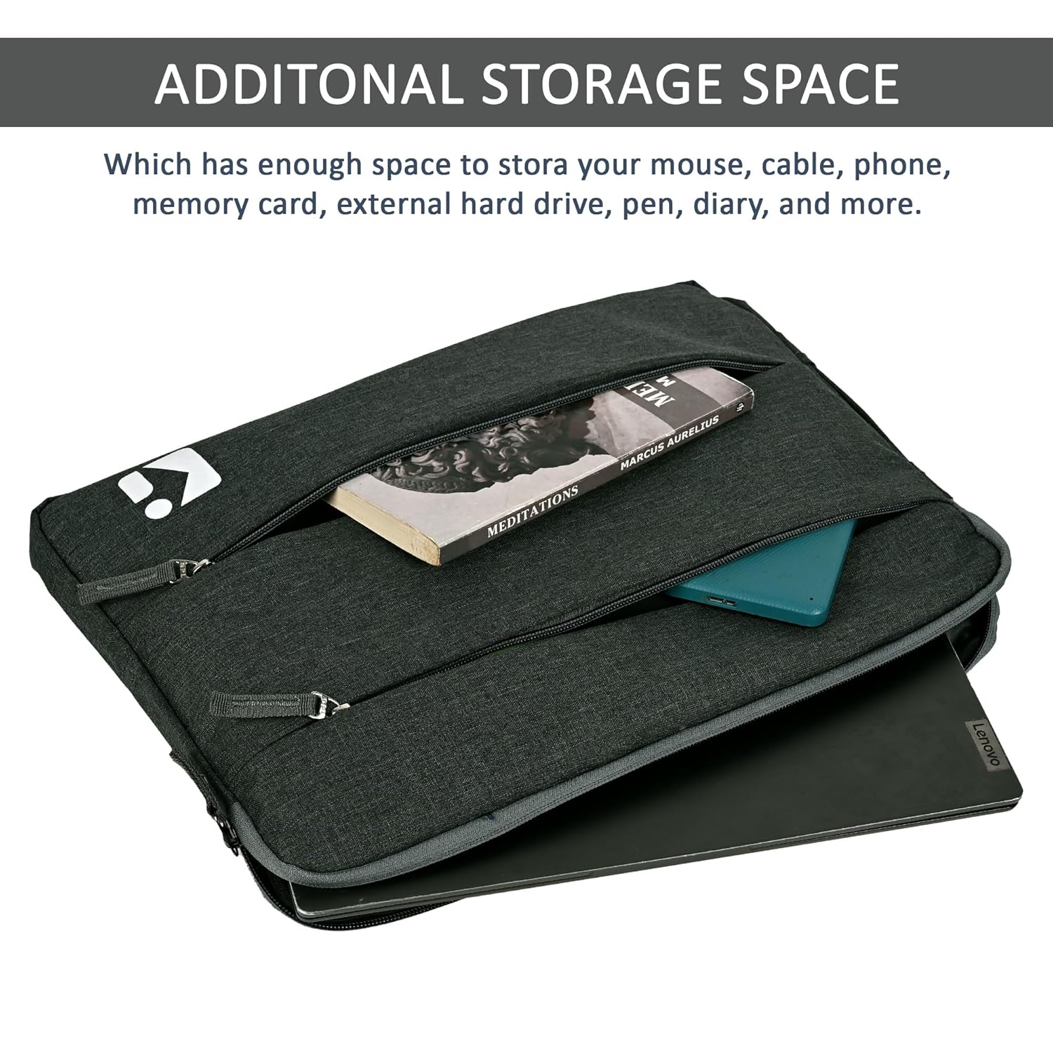 Kuber Industries Nylon Waterproof Laptop Sleeve 14 Inch Compatible with Handle & Accessory Pockets | Computer Pouch/Case/Cover/Safety Bag for Men Office Use | for All Laptop & Notebooks | Dark Grey 14 81355MjrT6L. SL1500