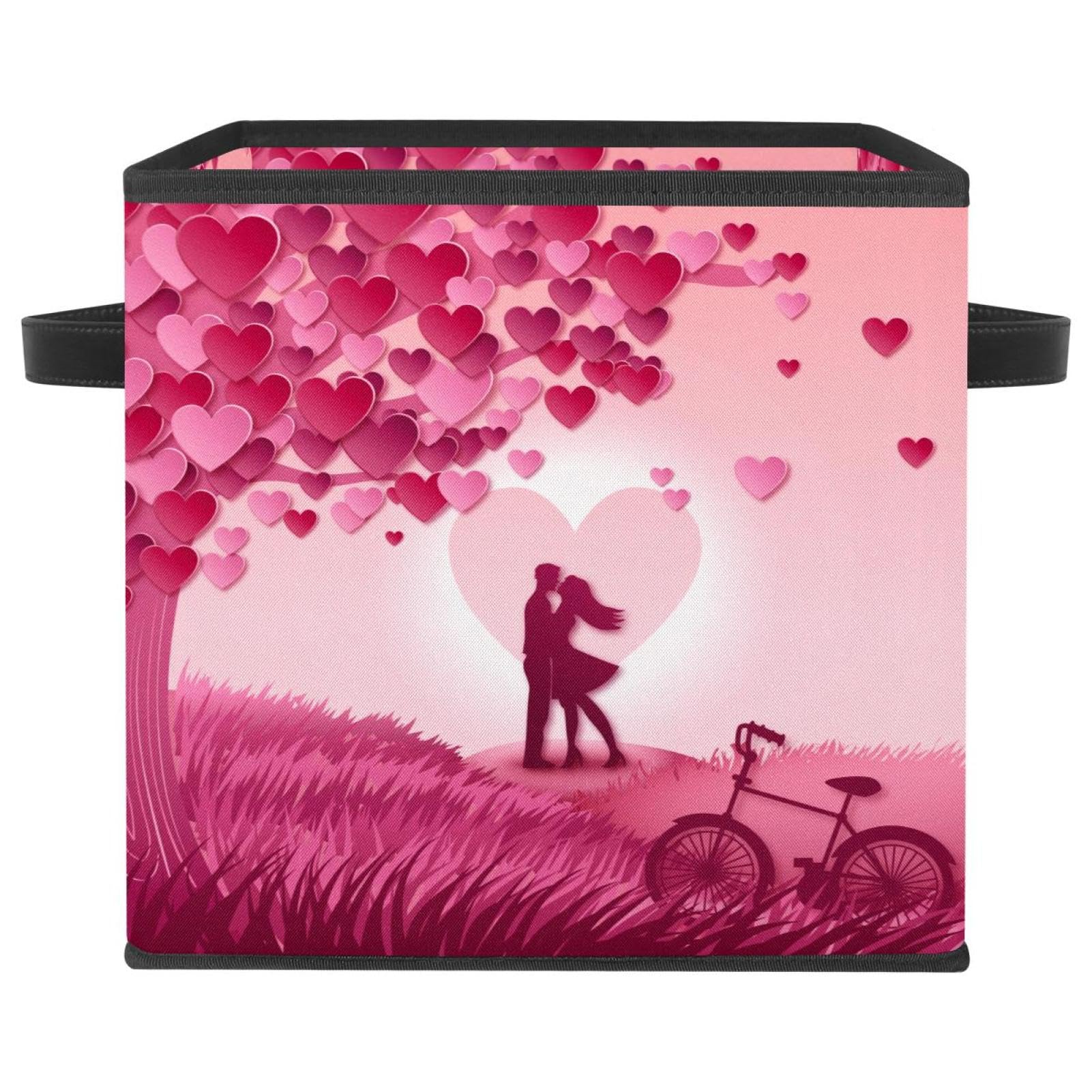 Boîte de rangement tissu couple qui s'embrasse pour placard