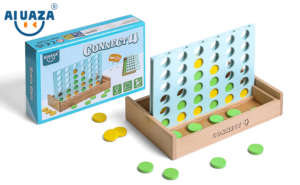 Amazon | AIUAZA木製4列ゲーム、2人のプレイヤーの子供と大人のための