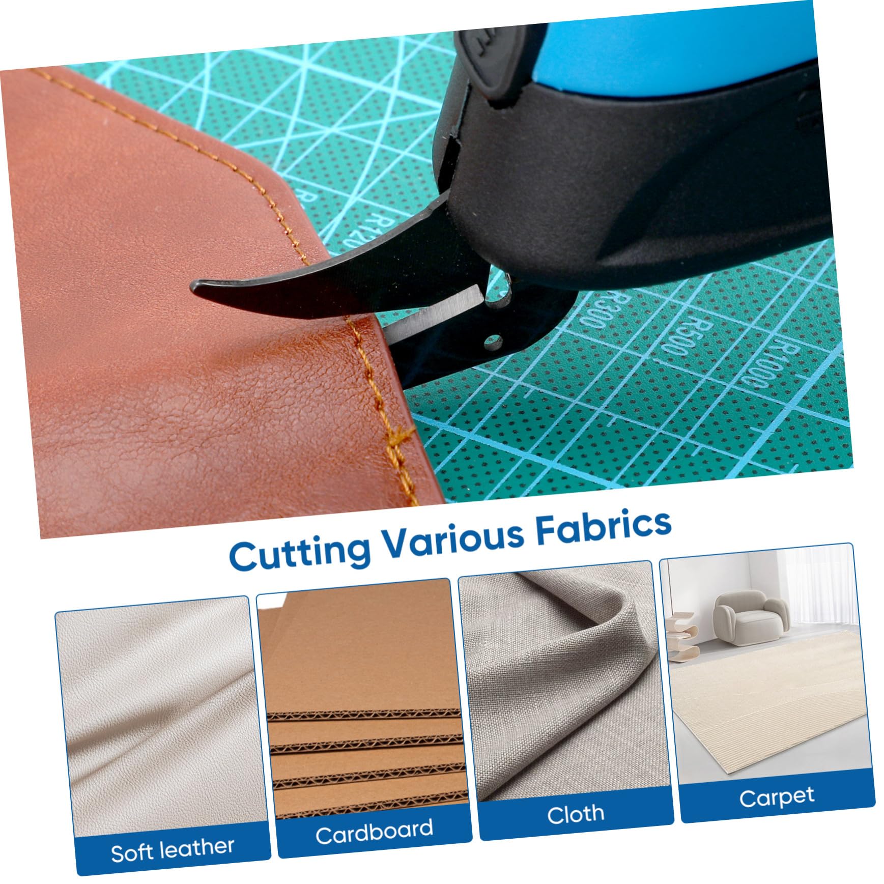 PLAFOPE Tijeras Eléctricas Inalámbricas Mango Ergonómico Recargables Cuchillas de Acero Manganeso y para Cortar Tela y Cartón en Manualidades y Bricolaje