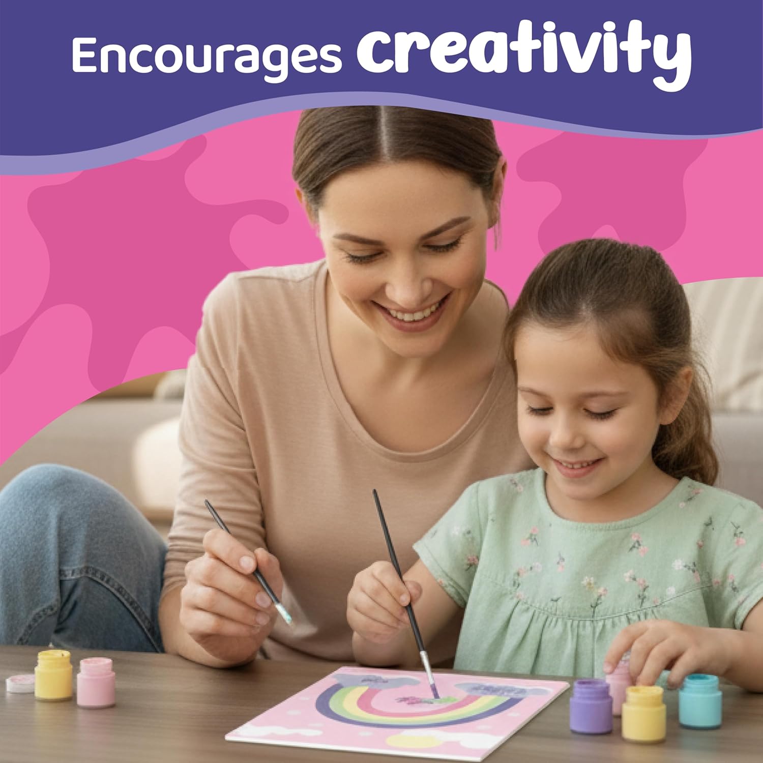 jackinthebox Paint by Number Unicorn – 3 Pack Painting Kit for Kids, DIY Printed Canvas, Easy Paint by Number for Girls & Boys, Great Gift Paint by Numbers for Kids Ages 6 7 8 9.