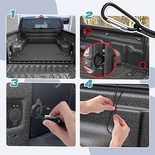 Miniatura 2 de Tapete de cama de camión para Ford Maverick 2022 2023 2024 2025 Forro de cama trasera para todo clima TPE para Ford Maverick Accesorios (Modelo