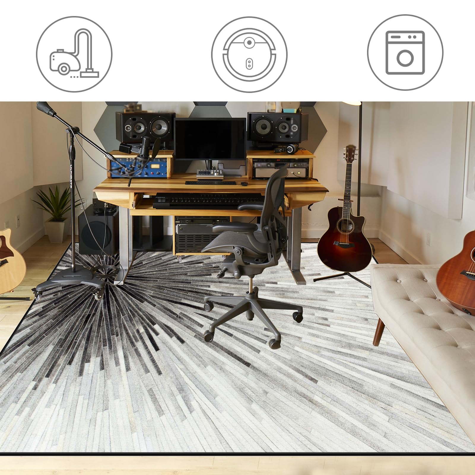 Mata do perkusji akustycznych Dywan antypoślizgowy dywan dźwiękoszczelny bęben mata bębnowa duża werbel zestawy perkusji elektronicznych instrumenty muzyczne 230 x 200 cm