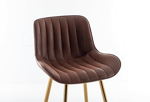 Miniatura 5 de Sidanli Gold Bar Stools Set of 2, Brown Bar Chairs with Velvet Upholstered, Stools for Kitchen Counter.