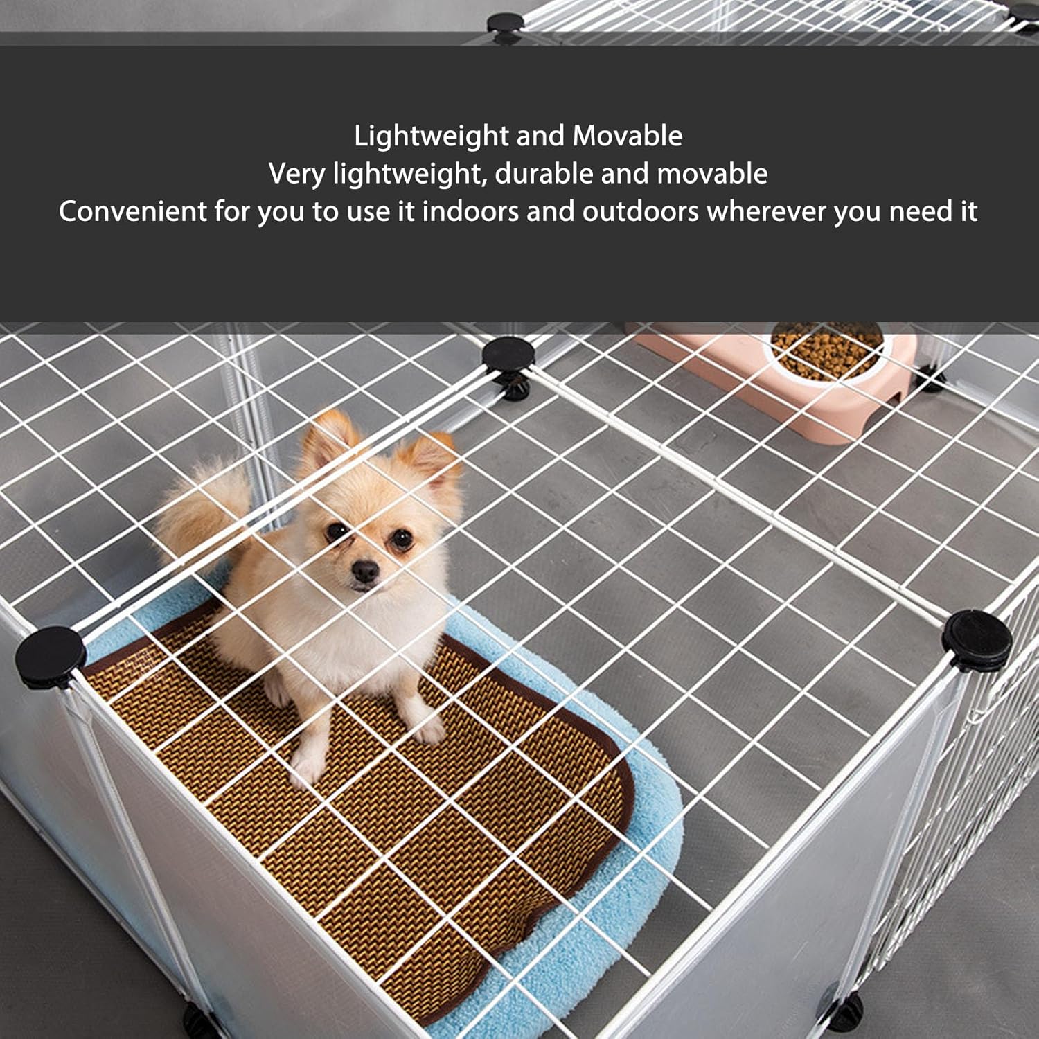 Portable Pet Fence for Cats and Dogs, Translucent Plastic Exercise Pen with Easy Assembly, Adjustable Enclosure Space for Small to Medium Pets Indoor Outdoor Use (12PCS L)