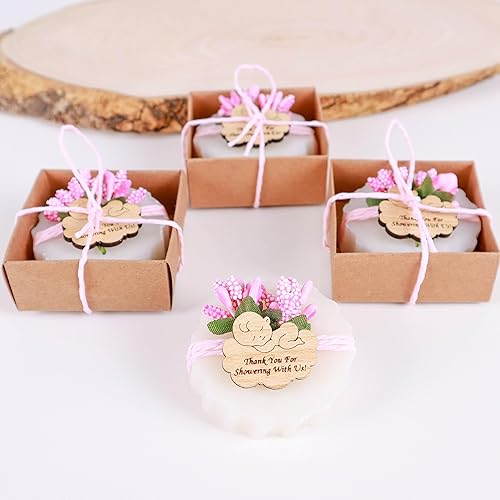 Miniatura 7 de HTF Pack of 10 Baby Shower Decorations, Baby Shower Gifts, Handmade Scented Vegan Mini Soap, Baby Shower for Girl (Baby Shower, Pink Decor)