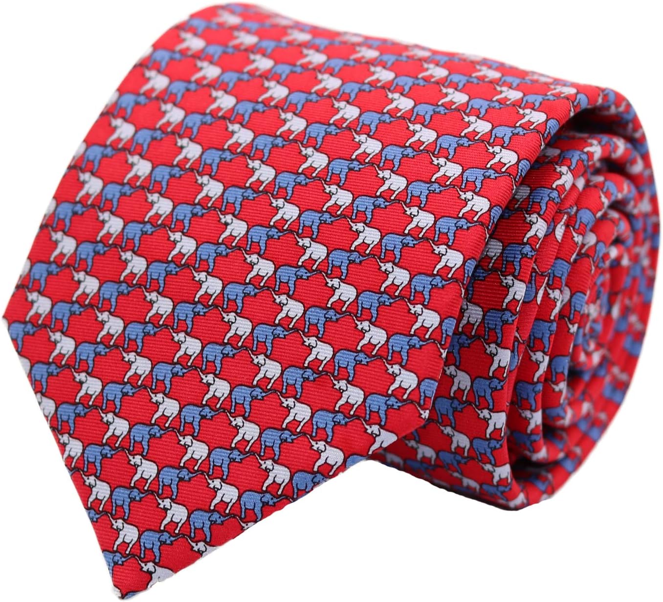 100% Silk Ties for Men Handmade Neckties with Animal Printed Patterns+Gift box