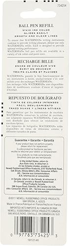 Miniatura 2 de Waterman Recambio de bolígrafo para bolígrafos punta fina tinta negra 734254