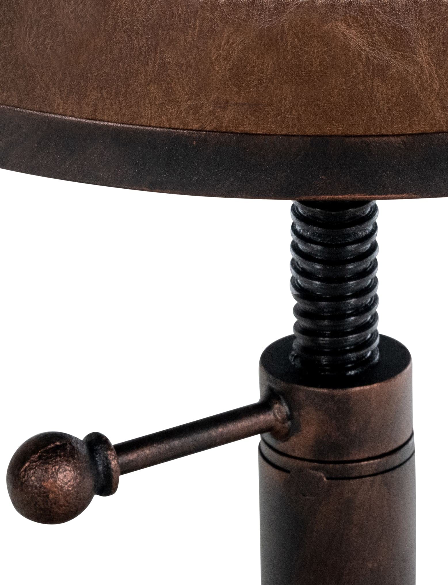 CLP Set di 2 sgabelli Destin in similpelle I Sgabello imbottito regolabile in altezza I Sgabello imbottito dal design industriale, Colore:bronzo