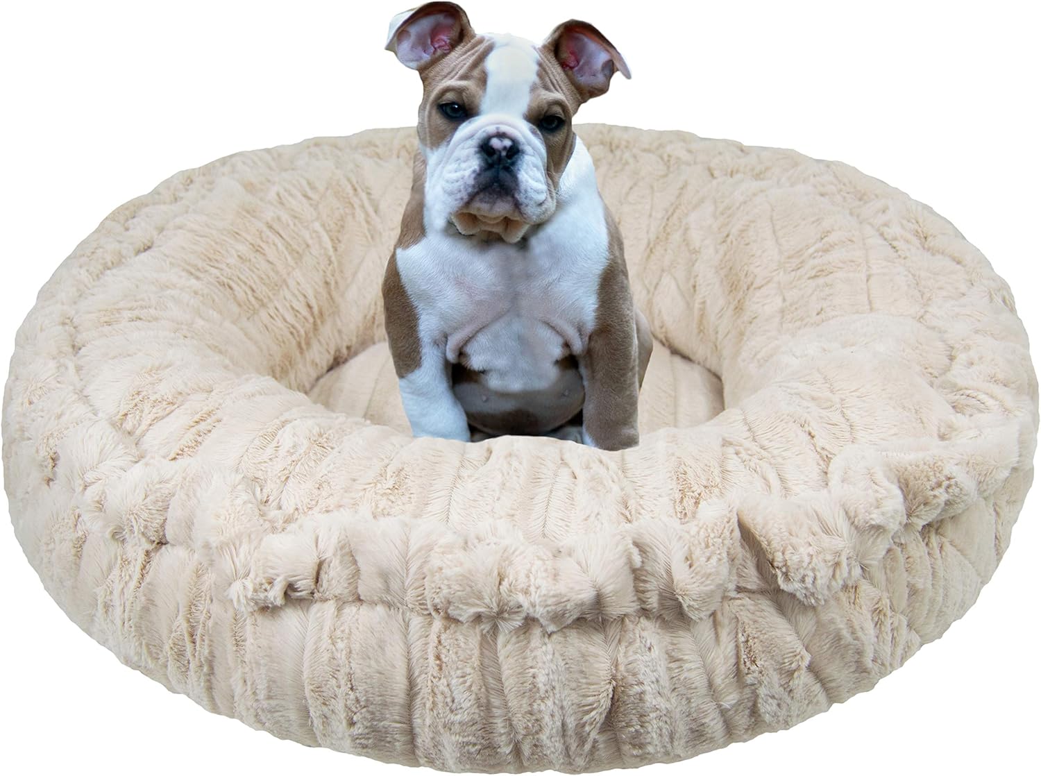 Bessie and Barnie Natural Beauty Luxury Ultra Plush Faux Fur Bagelette Pet/Dog Bed (Multiple Sizes)