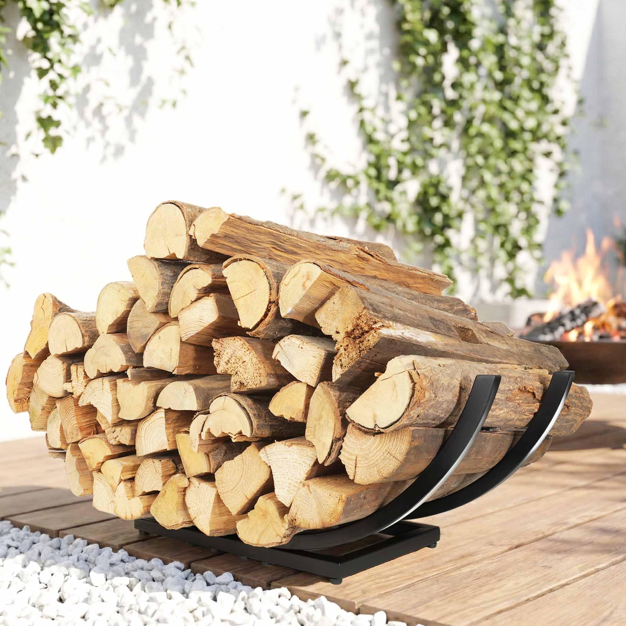 Amazon.com : Lifyzoon Curved Firewood Rack Firewood Holder: 30