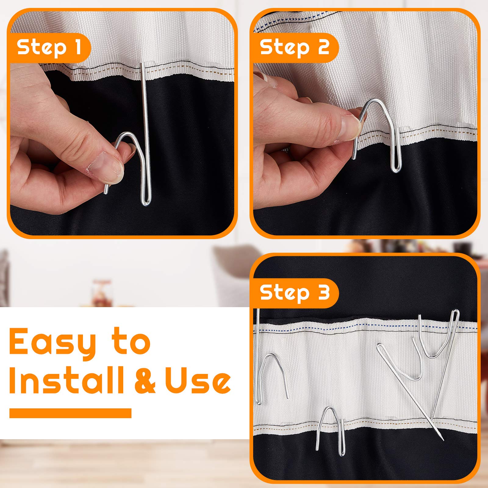 Jetec Drapery Pins Hook Metal Curtain Hooks Long 7 Cm By